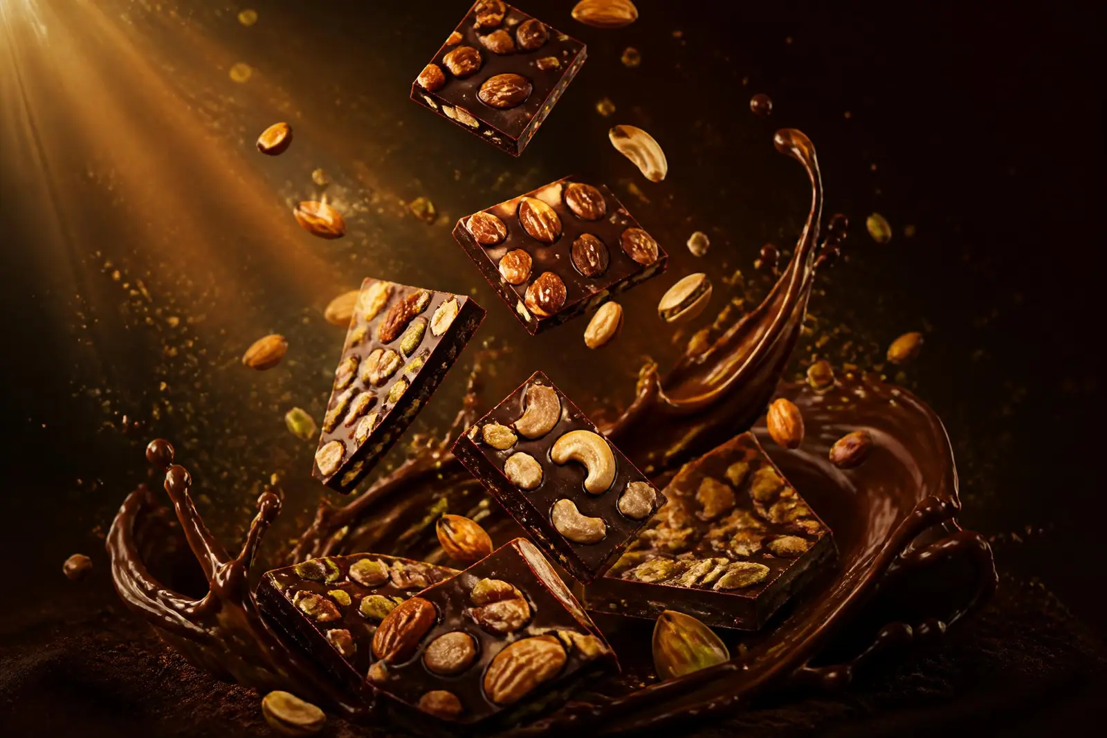 Chocolate nut brittle splash